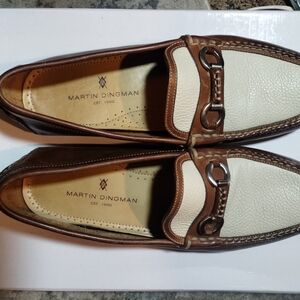 Martin Dingman Brown and Cream Men's Loafers